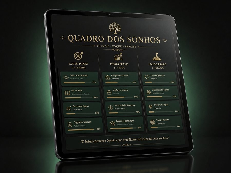 Template Quadro dos Sonhos em tablet